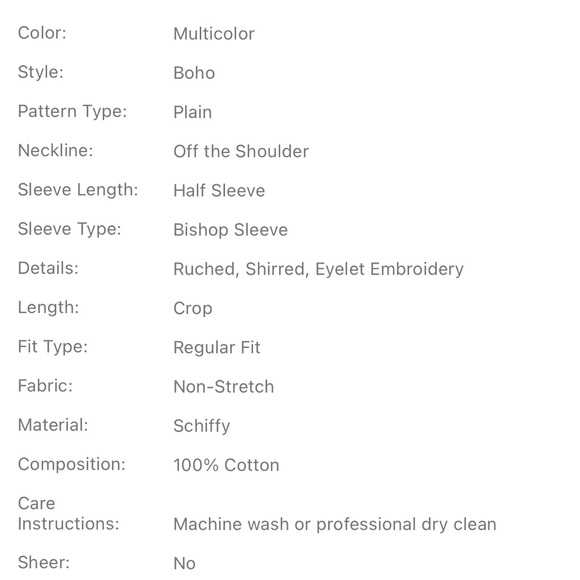 COTTON Off The Shoulder Puff Sleeve Bralette Crop Top with Eyelet Embroidery - Picture 10 of 11